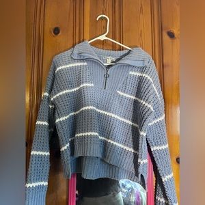 Crocheted Half Zip Sweater